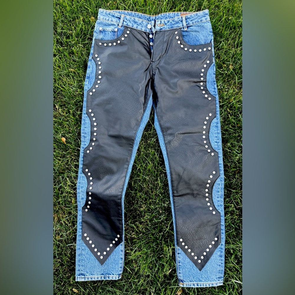 Black and Blue Bootcut Jeans with Classic Style/LIMITED EDITION/MEN’S - Picture 5 of 5